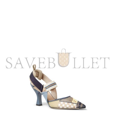 FENDI COLIBRÌ MULTICOLOR MESH MEDIUM-HEELED SLINGBACKS 8J8752AU38F1SZW
